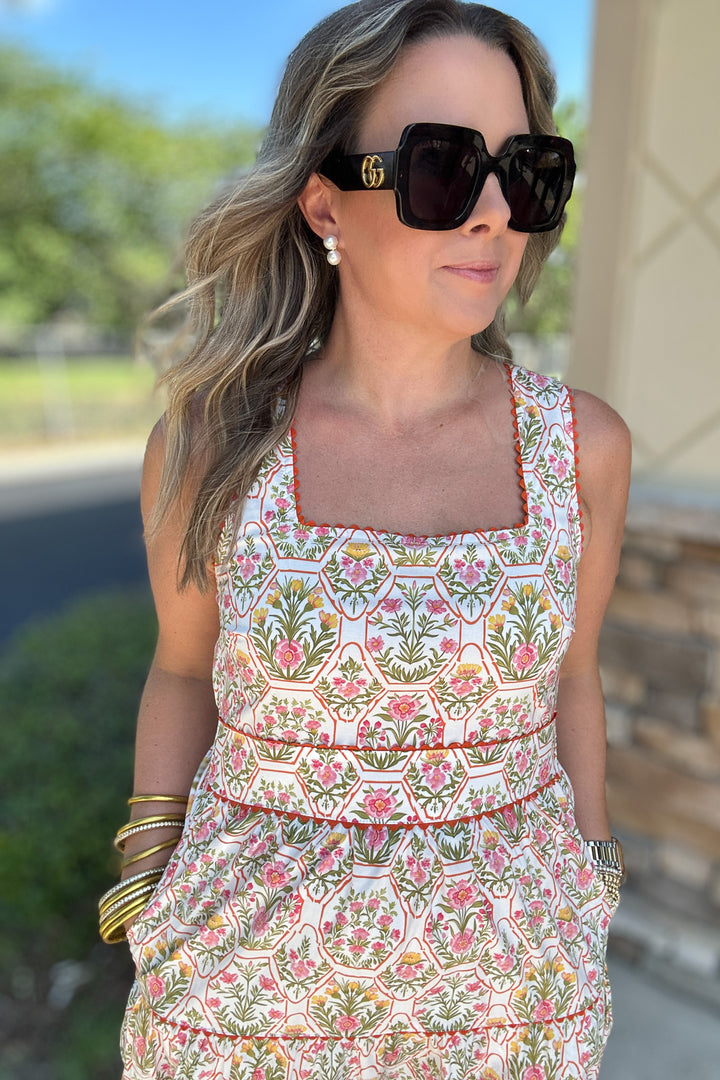 Orange Grove Midi Dress