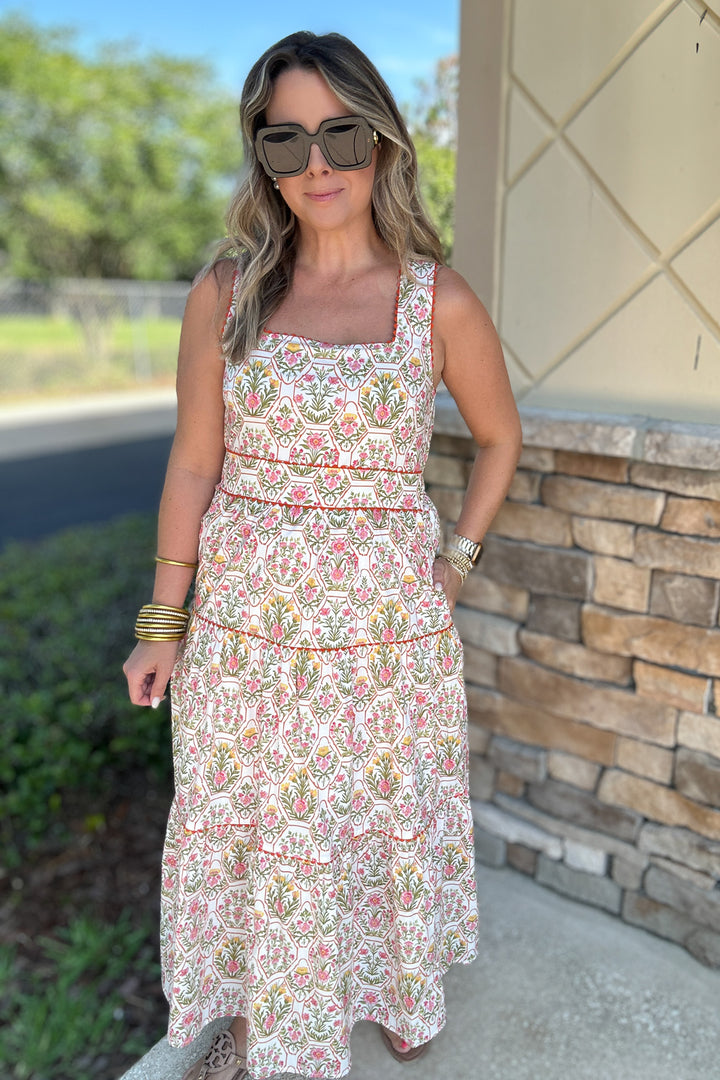 Orange Grove Midi Dress