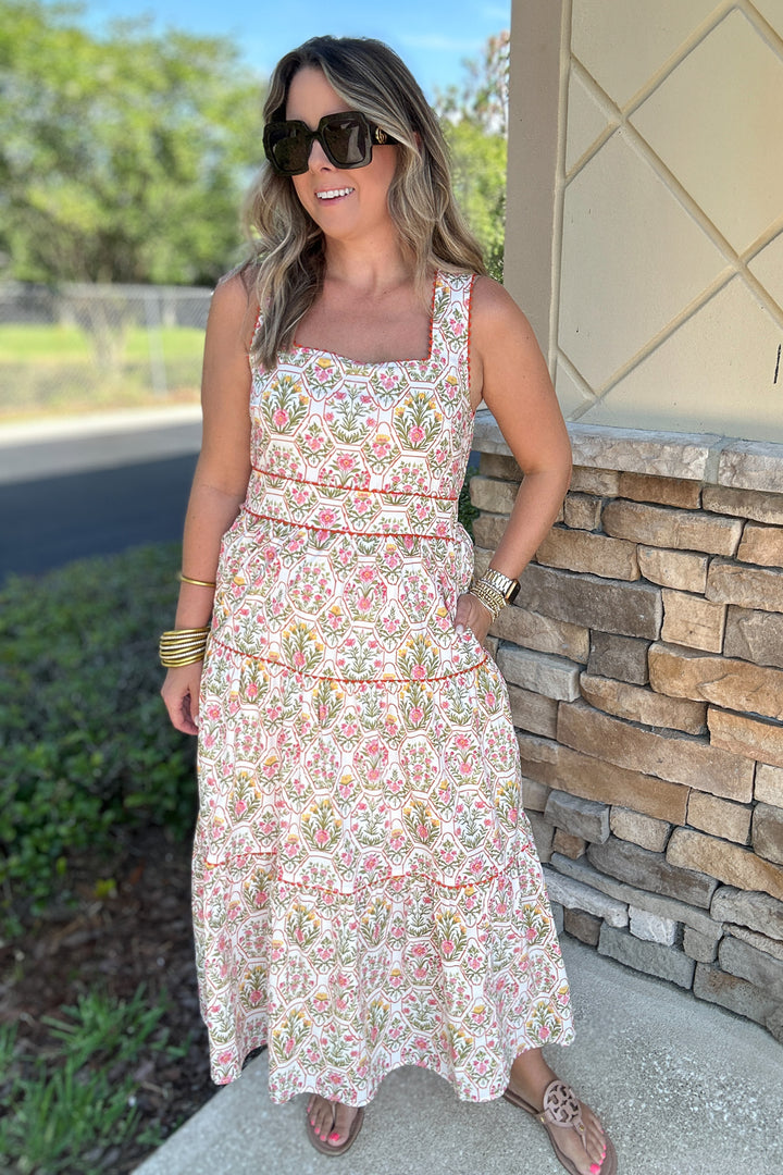 Orange Grove Midi Dress