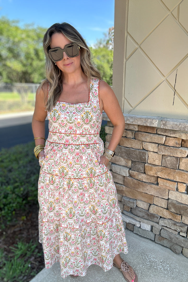 Orange Grove Midi Dress