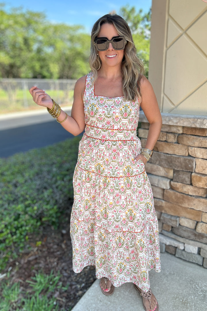 Orange Grove Midi Dress