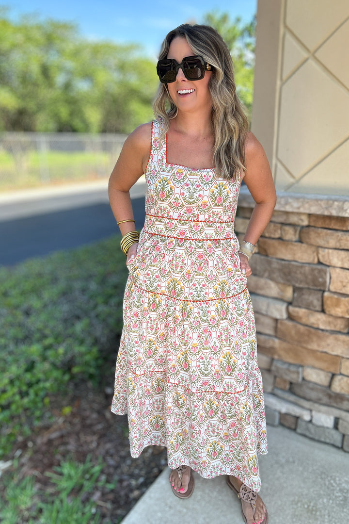 Orange Grove Midi Dress