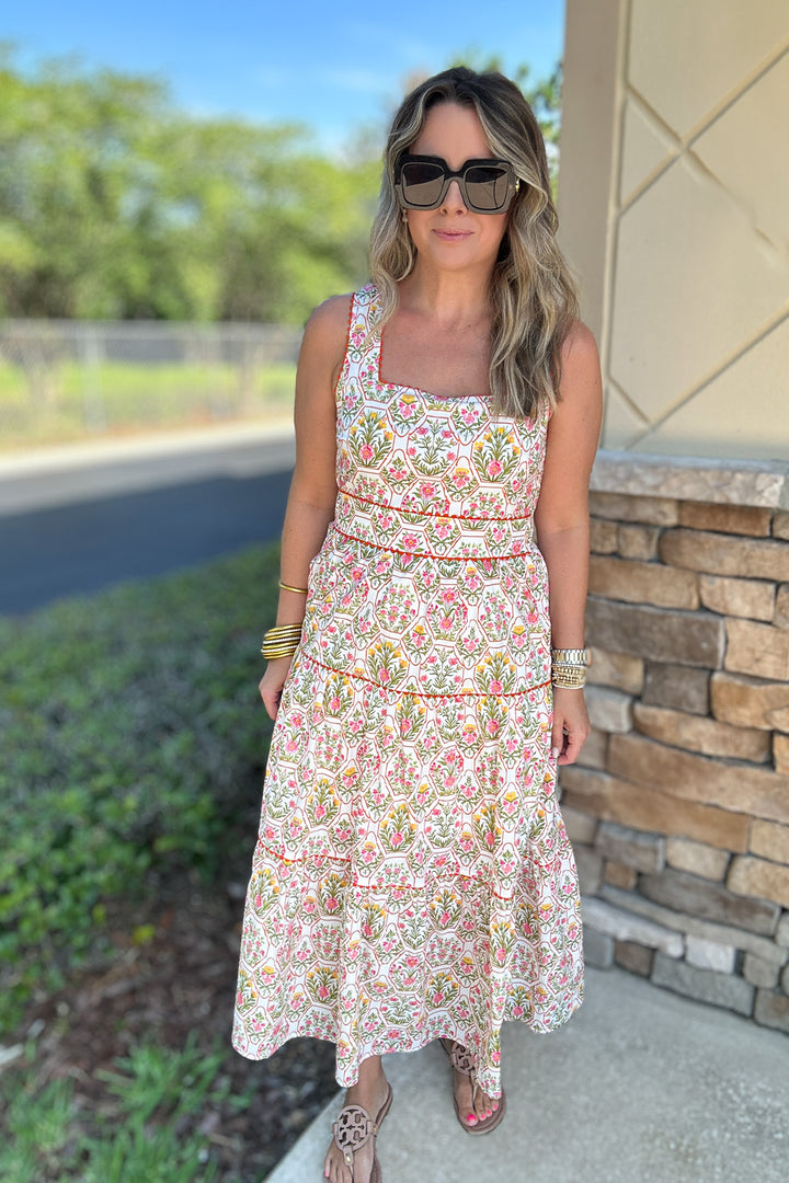 Orange Grove Midi Dress