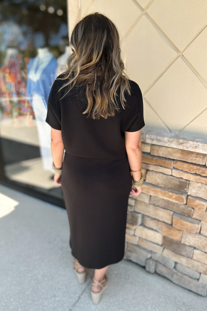 SPANX: AirEssentials® Midi Wrap Dress - Very Black