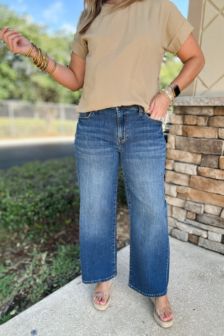 KUT: CHARLOTTE HIGH RISE WIDE LEG WITH REGULAR HEM - HEALTHY
