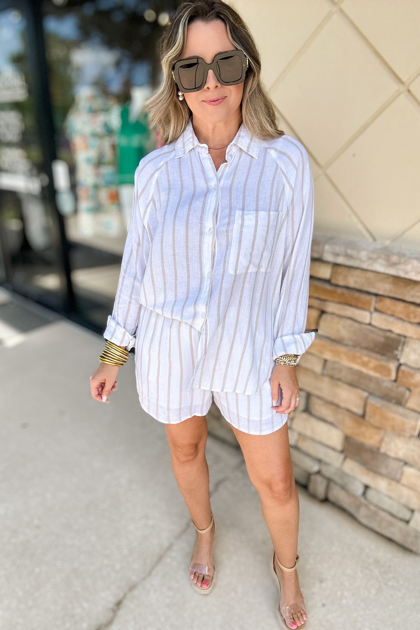 Z Supply The Perfect Striped Button Up in Gelato