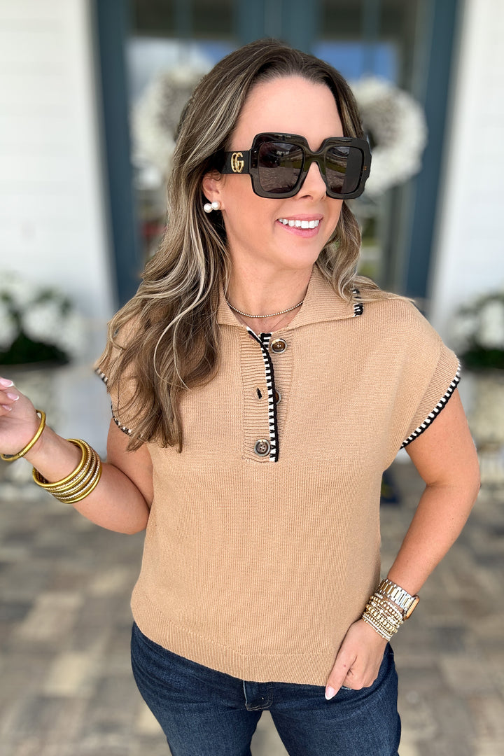 THML: Chic in Camel Knit Top
