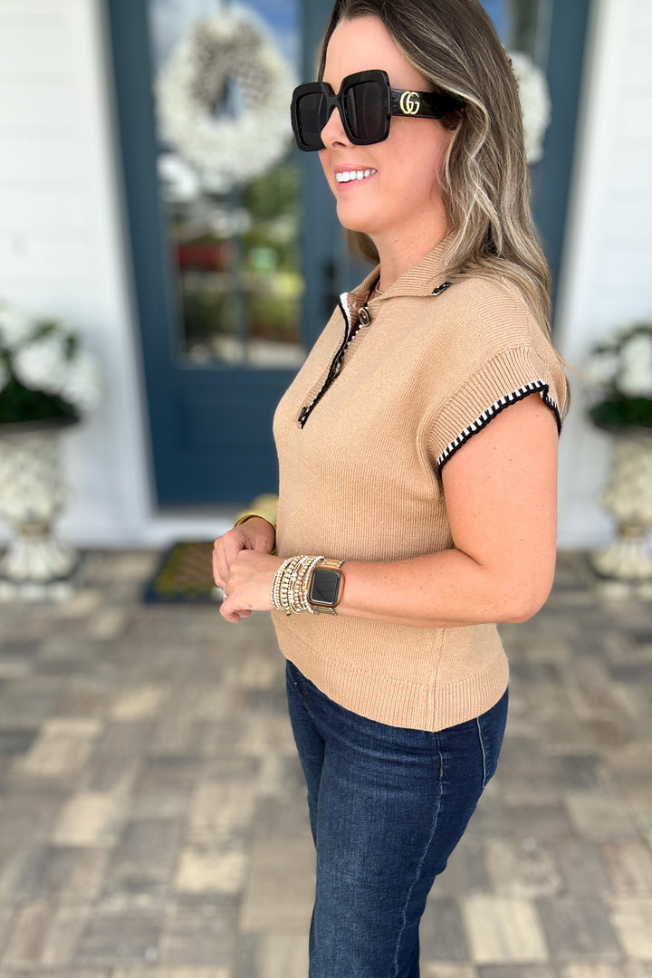 THML: Chic in Camel Knit Top