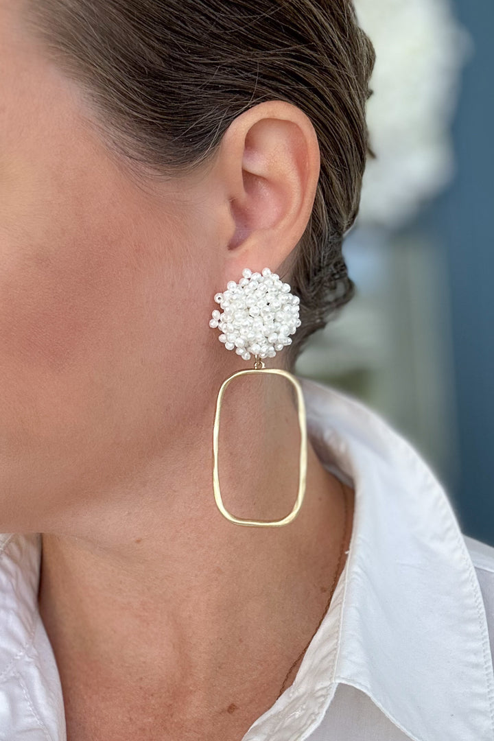 Glam Pearl Cluster Dangle Earring