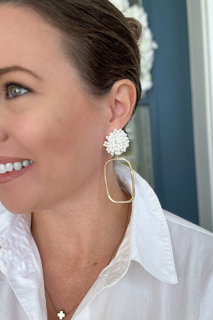 Glam Pearl Cluster Dangle Earring