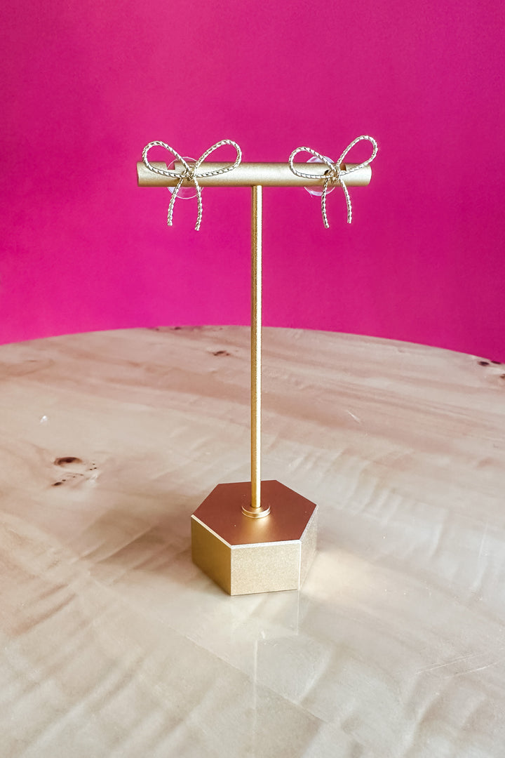 Oh So Sweet Tied Bow Stud - Gold