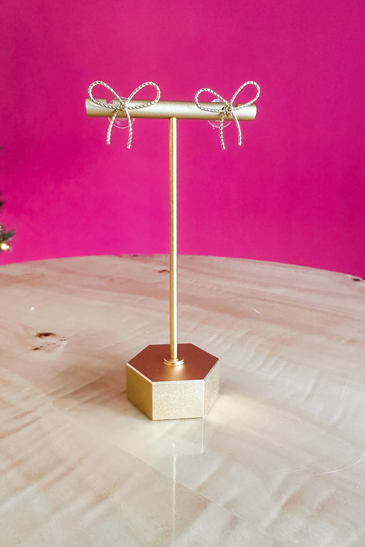 Oh So Sweet Tied Bow Stud - Gold