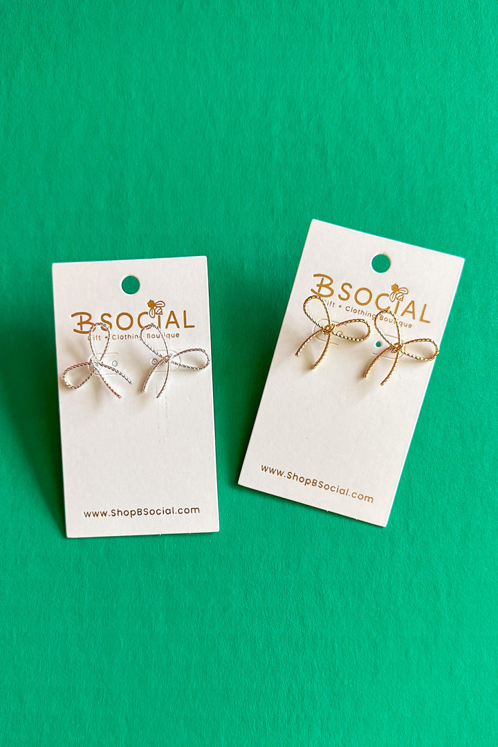 Oh So Sweet Tied Bow Stud - Gold
