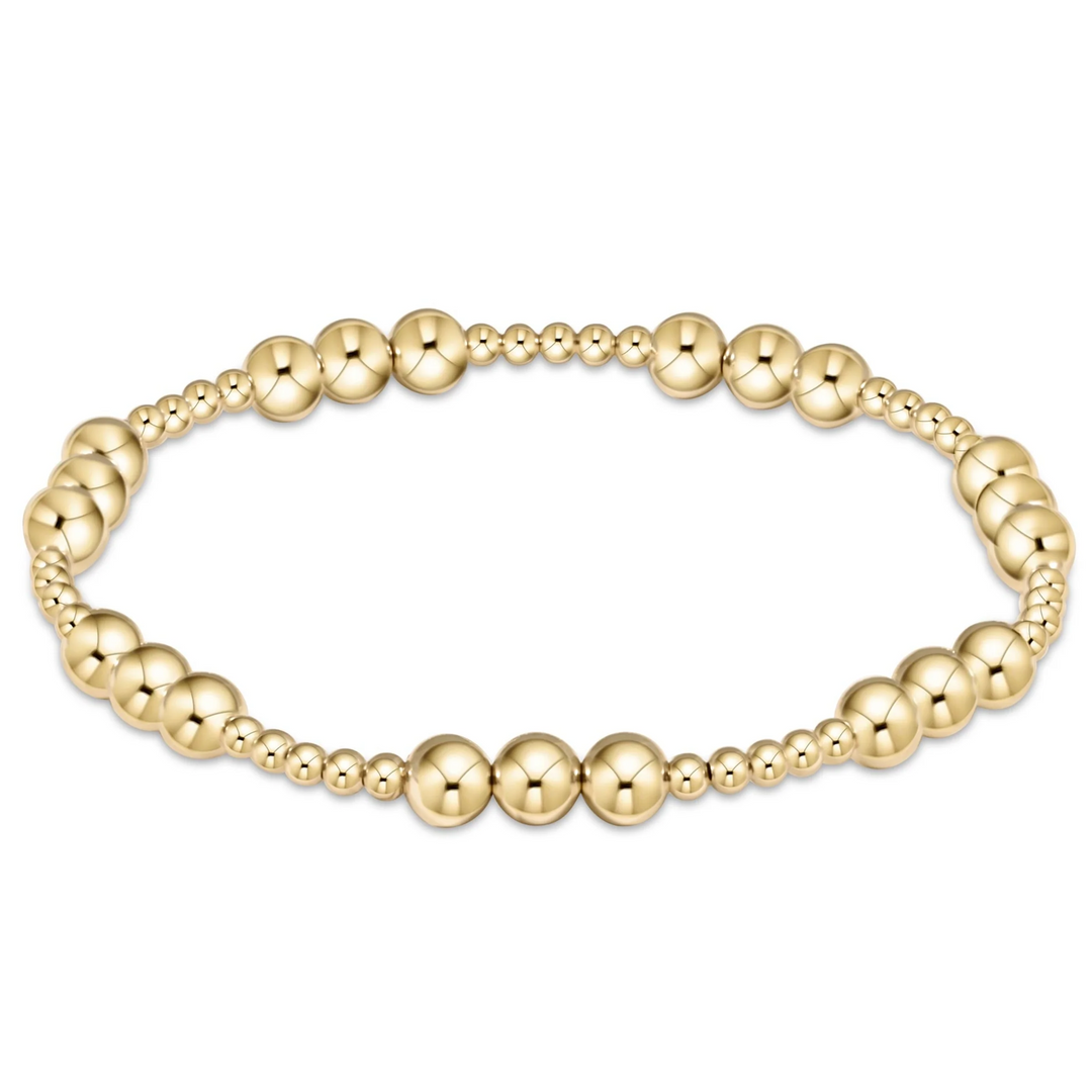 enewton: Classic Joy Pattern 5mm Bead Bracelet - Gold