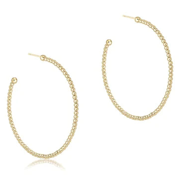 enewton: Beaded Classic 1.25" Post Hoop - 2mm Gold