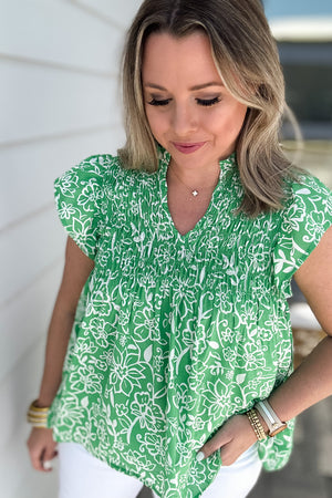 Maxed Out Green Printed Top