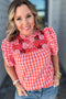 THML: Oh So Sweet Flutter Sleeve Gingham Top