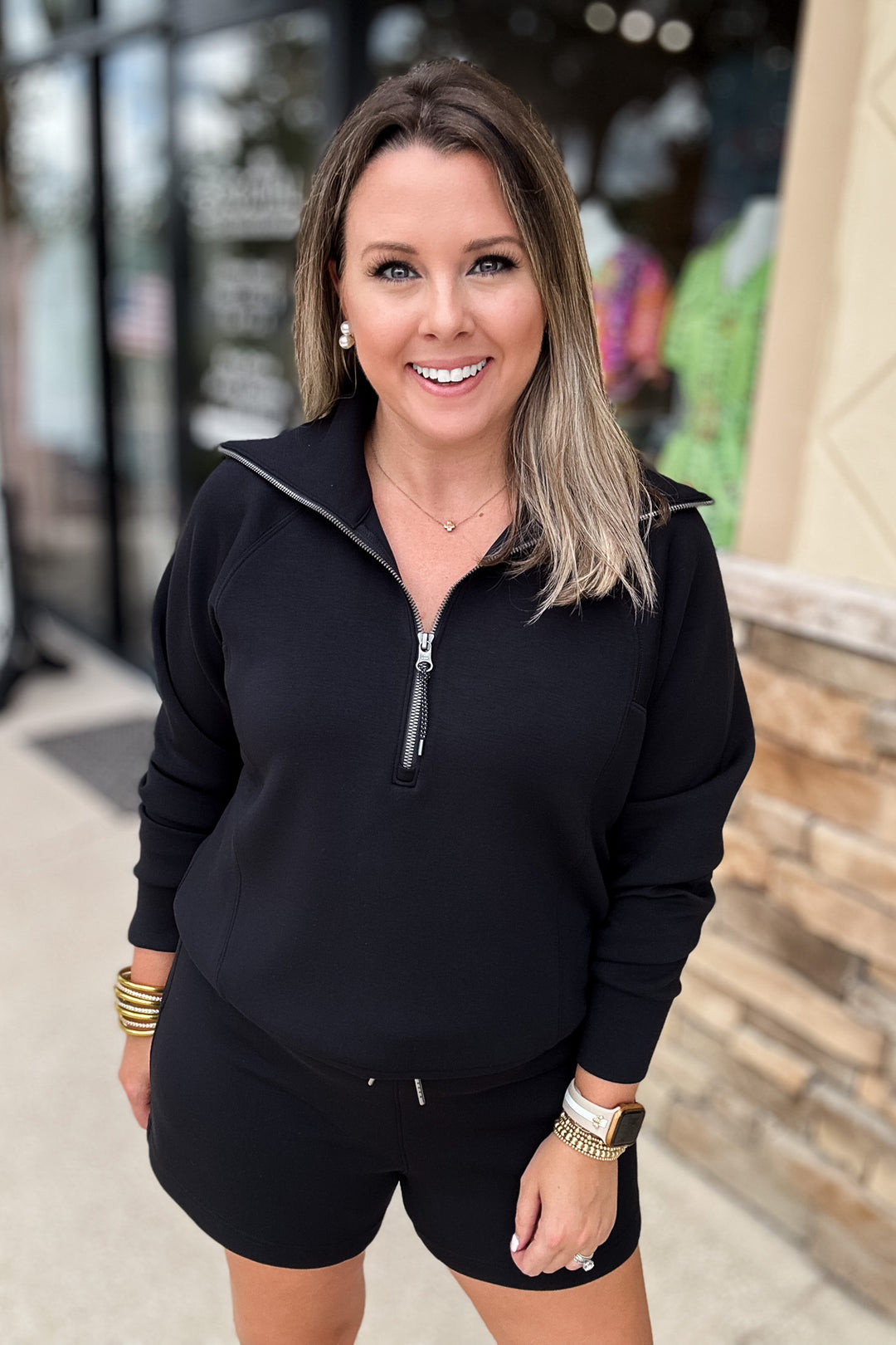 SPANX: AirEssentials Half Zip - Very Black