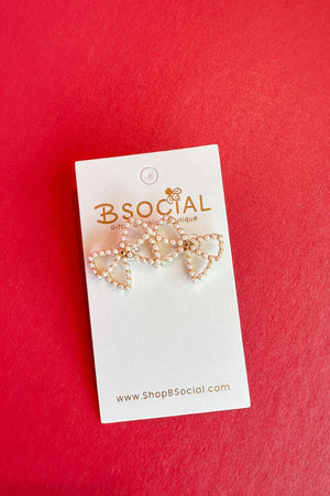 To Love Gold + Pearl Bow Stud