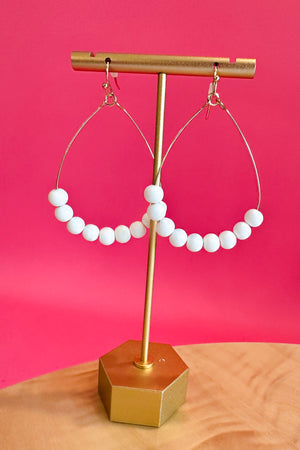 Picture Perfect Beaded Hoop - White