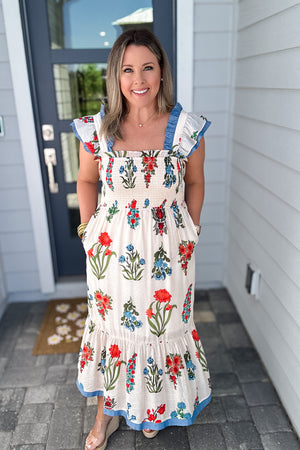 THML: Be With You Smocked Maxi Dress