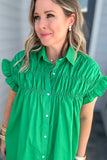 Molly Bracken: Ruched Dress - Green