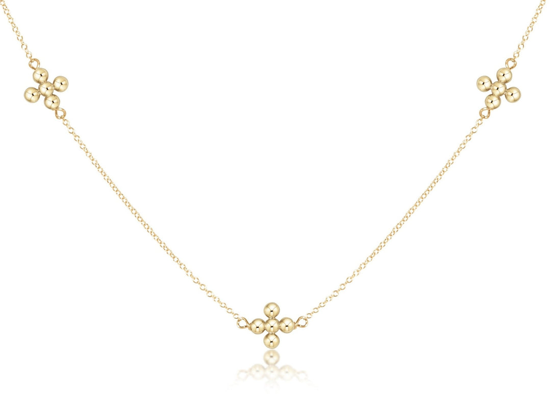 enewton: Choker Simplicity Chain Gold - Classic Beaded Signature Cross Gold