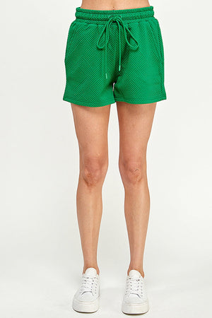 Travel On Textured Shorts - Green