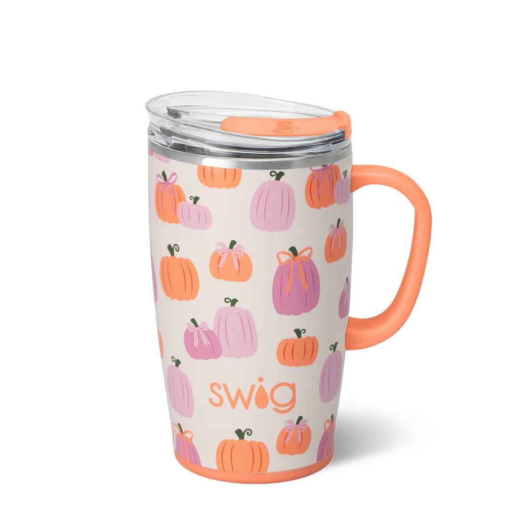 Swig: Pumpkins and Bows Travel Mug 18oz