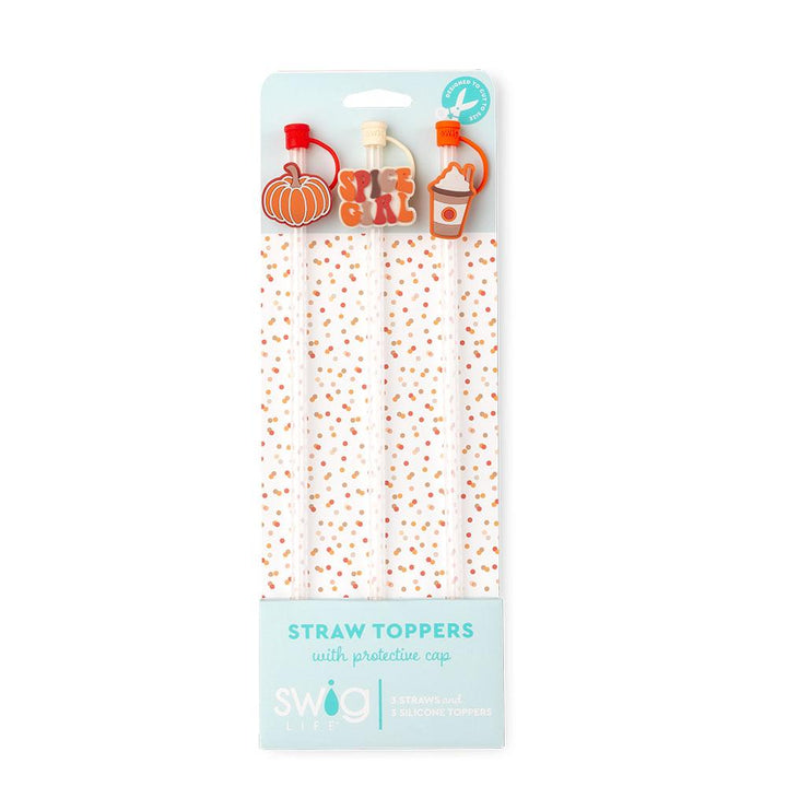 Swig: Pumpkin Spice Girl Straw Topper Set
