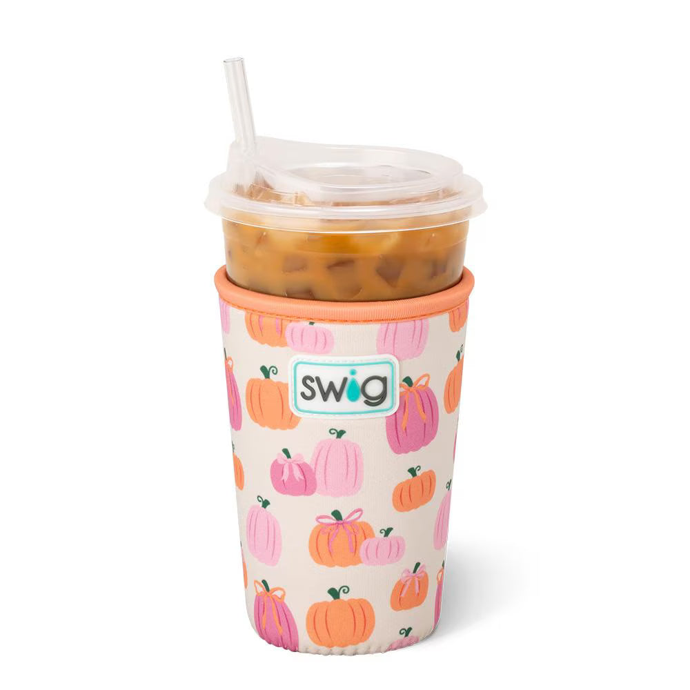 Swig: Pumpkins and Bows Iced Cup Coolie (Medium)