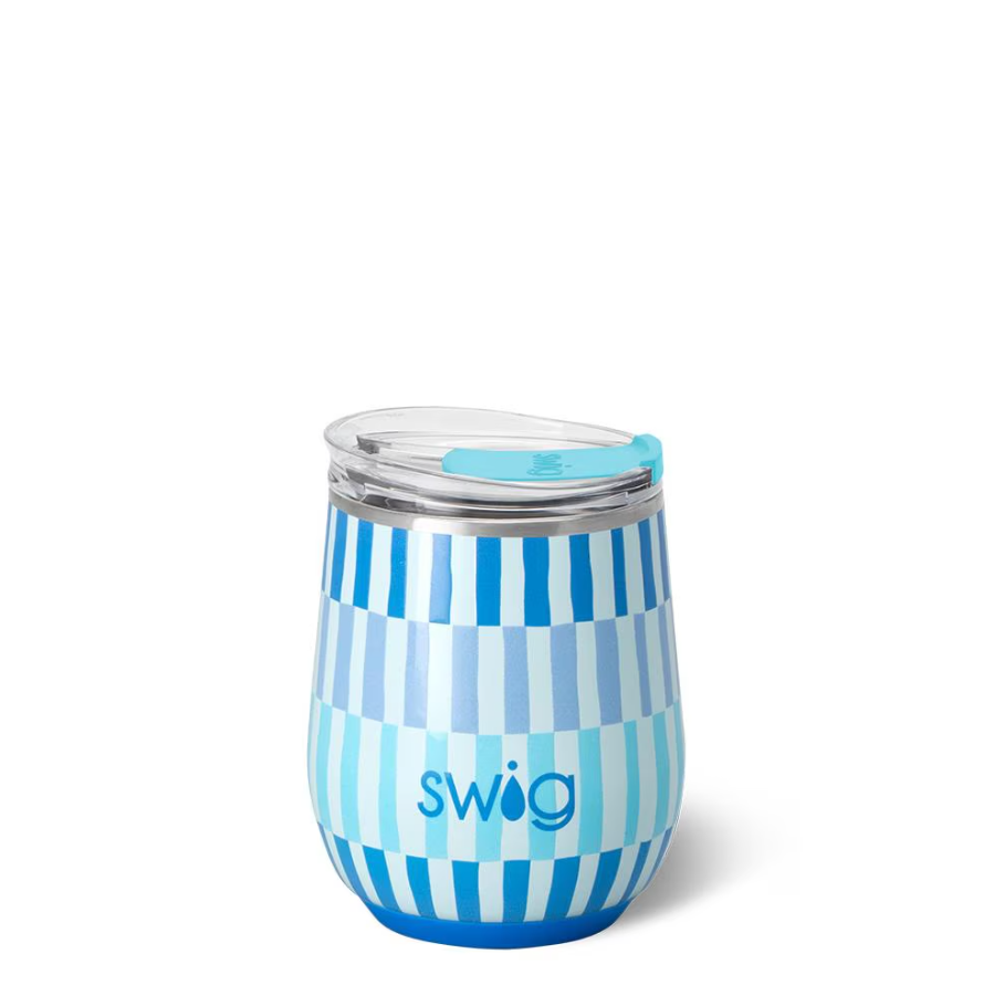 Swig: Glacier Stripe Stemless Wine Cup 12oz