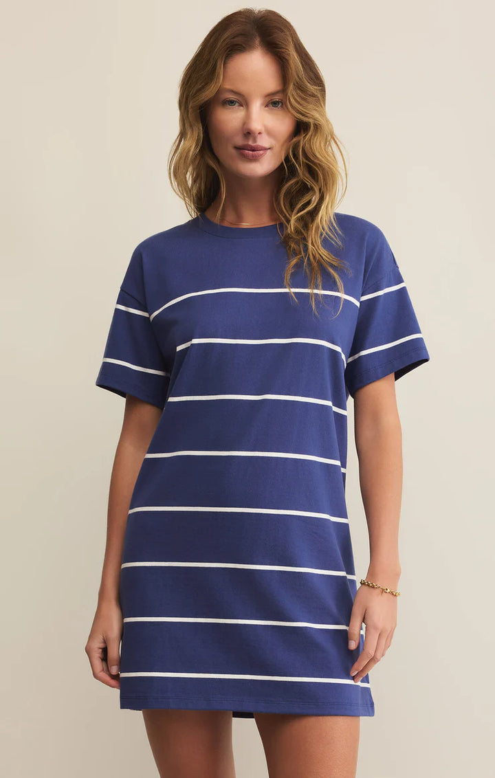 Z Supply: Sway Stripe Mini Dress - Yacht Blue