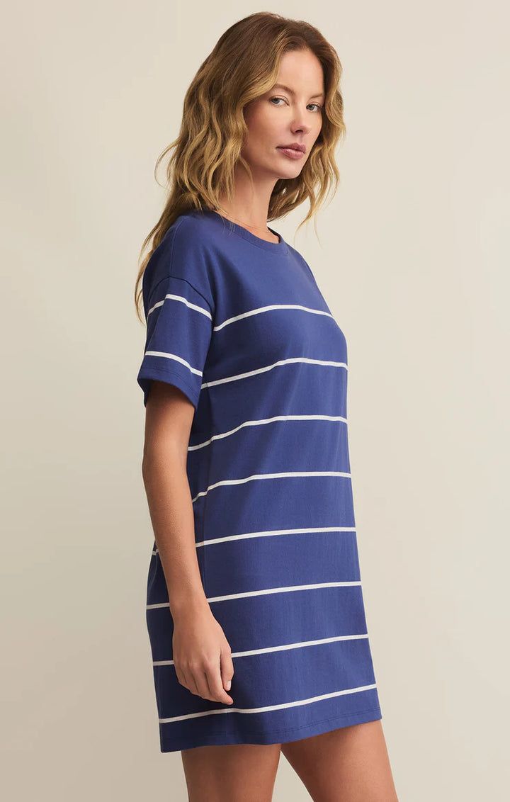 Z Supply: Sway Stripe Mini Dress - Yacht Blue