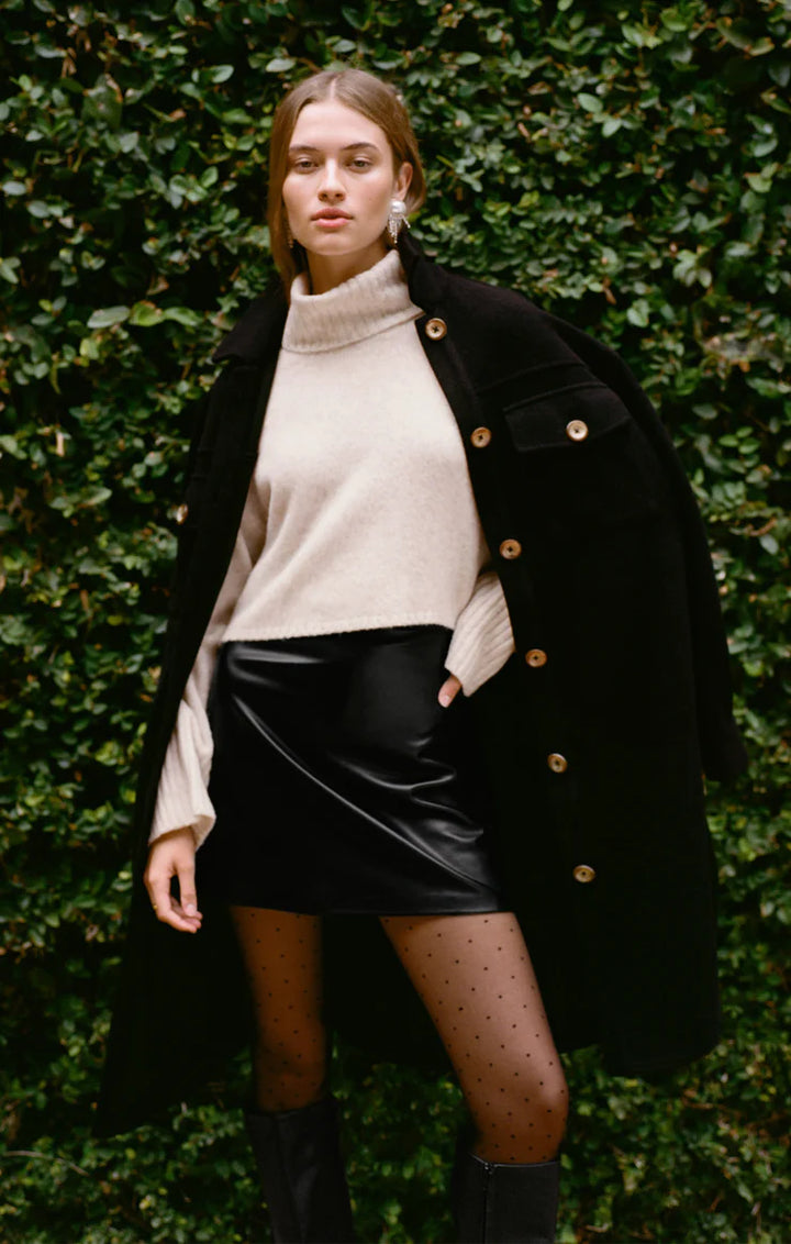 Z Supply: Ciera Leather Skirt Black