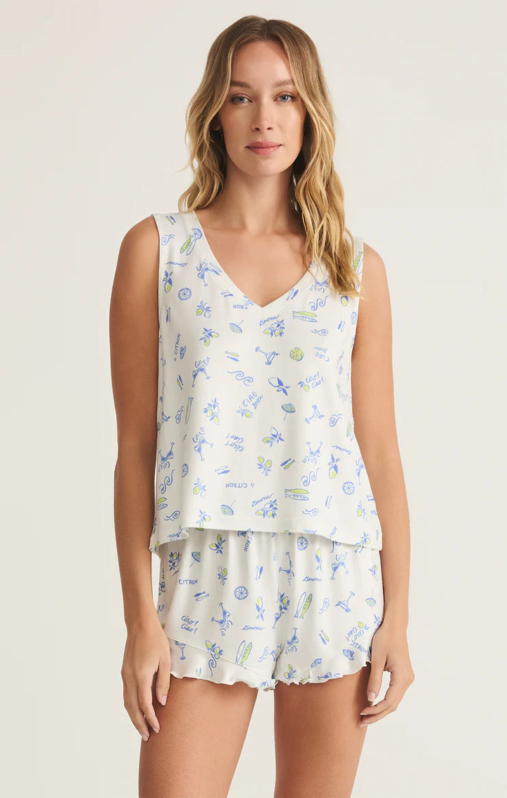 Z Supply: Bridgette Citron Tank - White