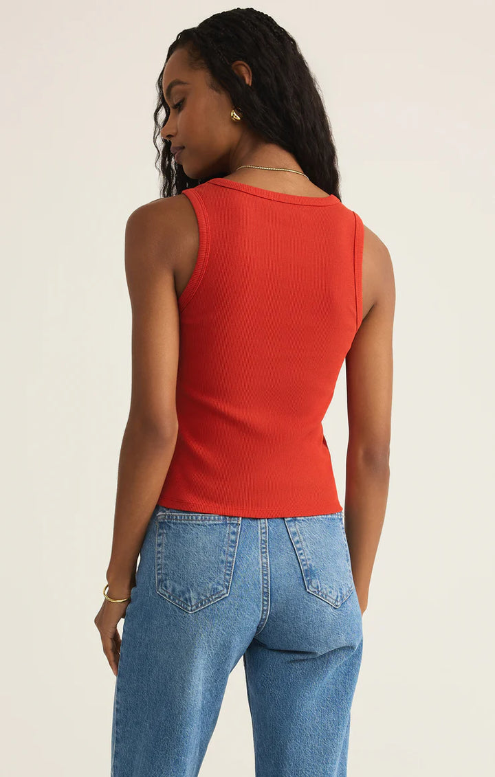 Z Supply: Hadley Rib Tank - Cabana Red