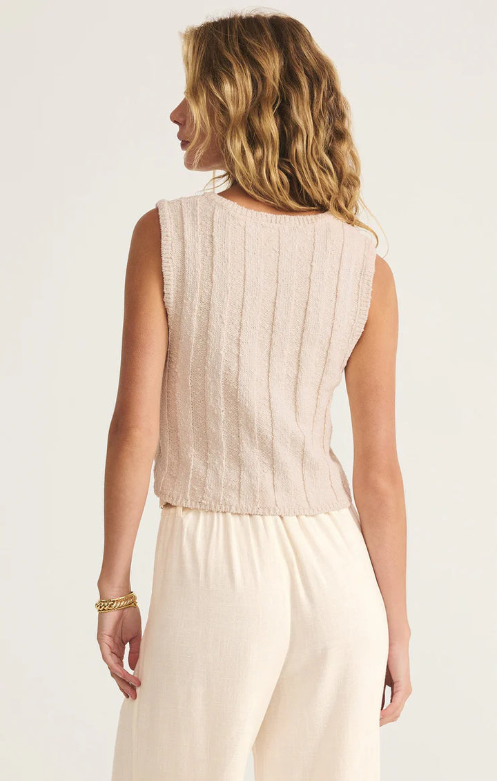 Z Supply: Calan Rib Sweater Cropped Tank - Sea Salt