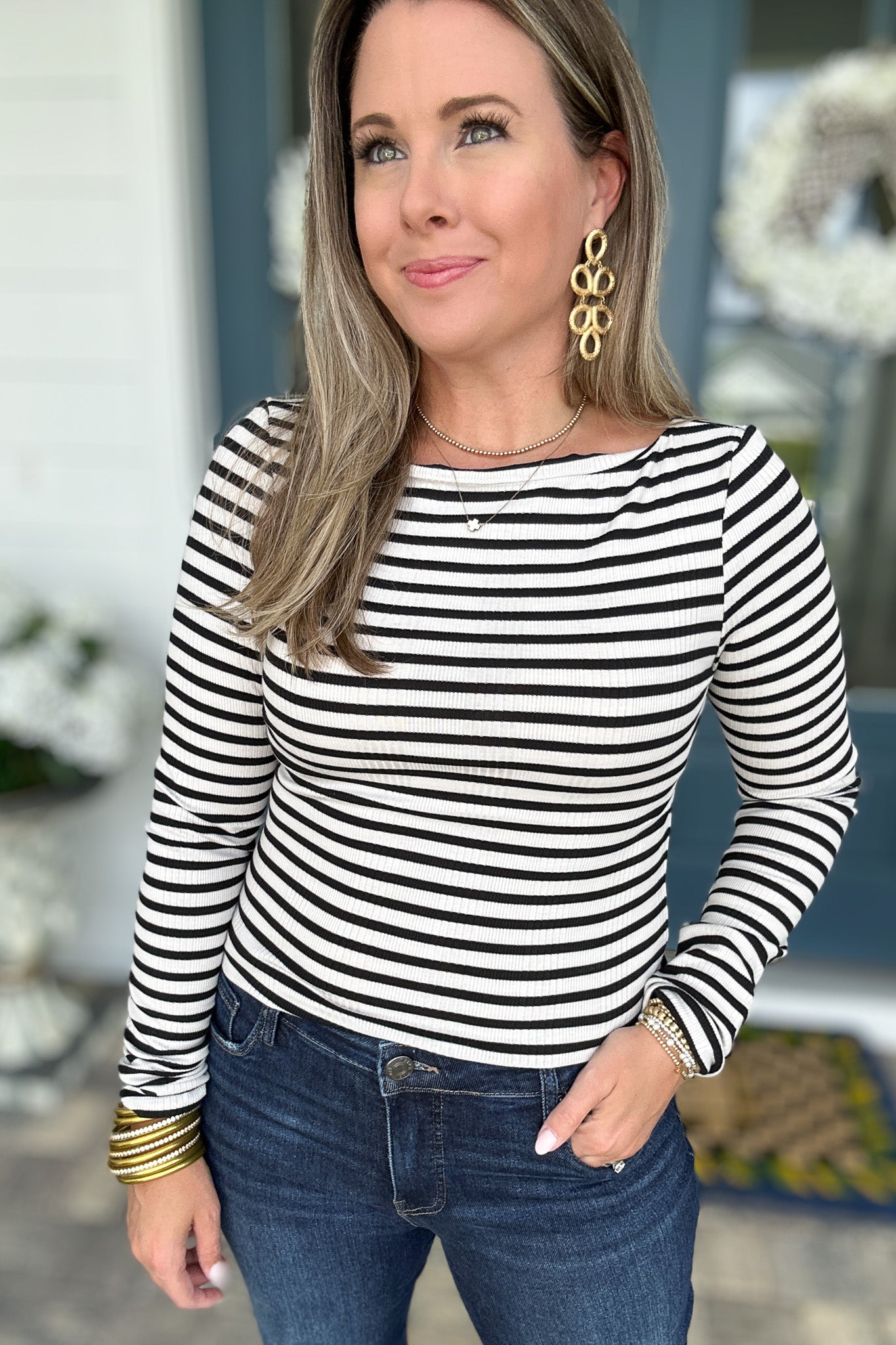 Pristine Striped Tee Black main image 0