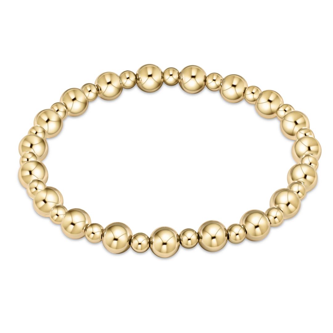 enewton: Classic Grateful Pattern 6mm Bead Gold Bracelet
