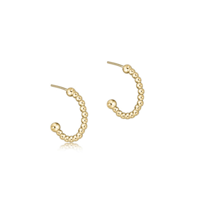 enewton: Beaded Classic 1" Post Hoop - 2mm Gold