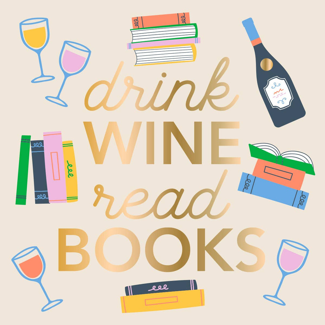 Drink Wine Read Books-Foil Napkins