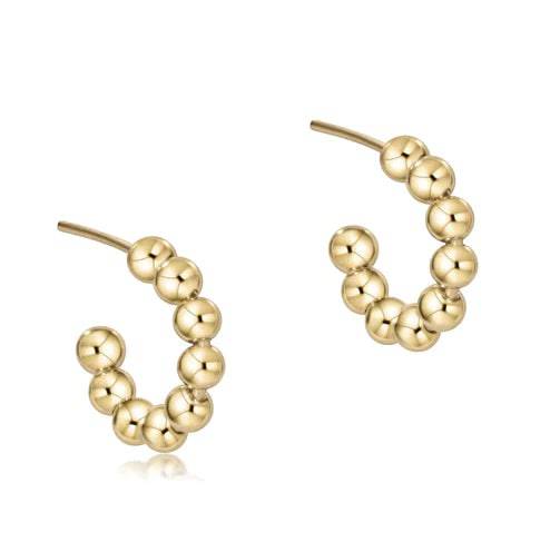 enewton: Beaded Classic 1" Post Hoop - 4mm Gold