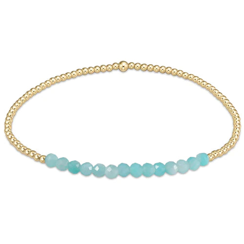 enewton: Gold Bliss 2mm Bead Bracelet - Amazonite