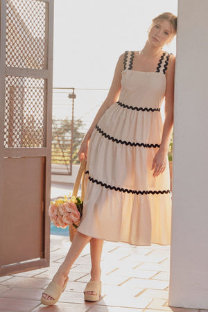 Classic And Charming Maxi Dress - Cream