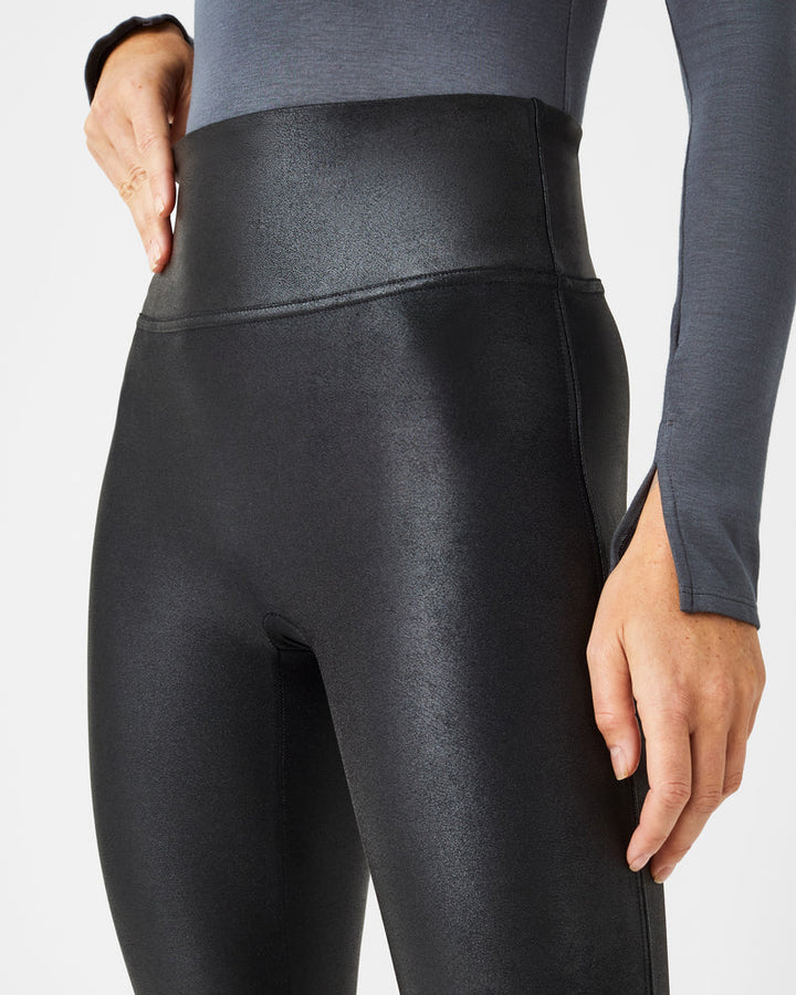 Spanx: Faux Leather Leggings -  Black