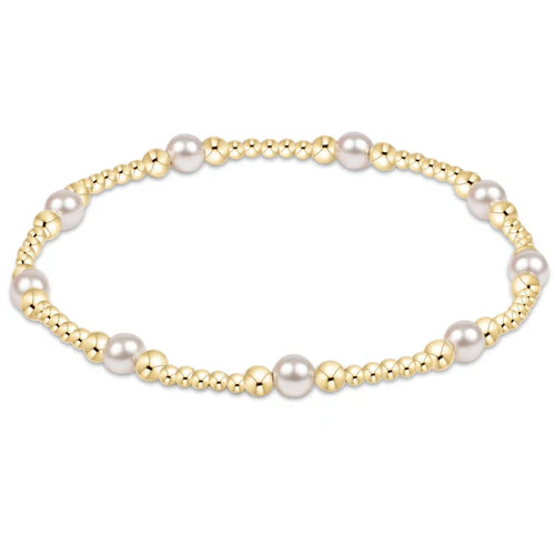 enewton: classic purpose pattern 4mm bead bracelet - pearl
