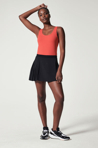 SPANX Skirt Large Skort Black Get Moving Tennis Short UPF Athletic Women