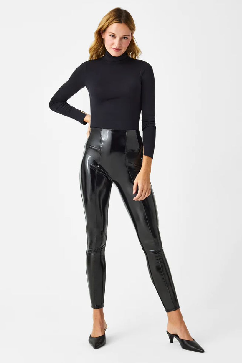 Spanx: Faux Patent Leather Leggings -Classic Black B Social Boutique Spanx: Faux Patent Leather Leggings -Classic Black B Social Boutique