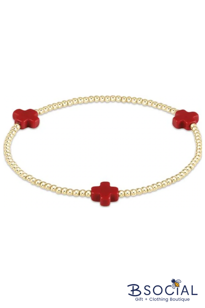 enewton: Signature Cross Gold Pattern 3mm - Red